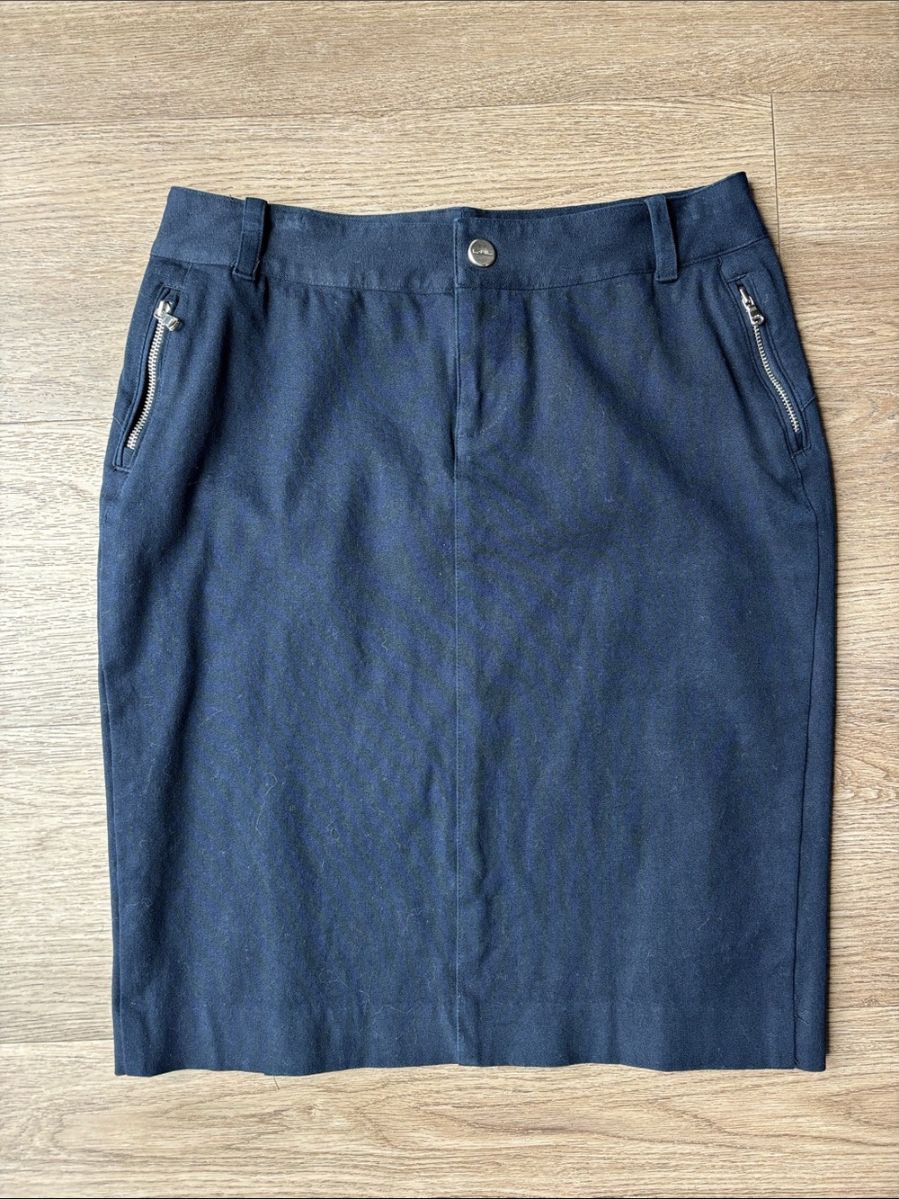 Lauren Ralph Lauren Navy Cotton Stretch Pencil Skirt